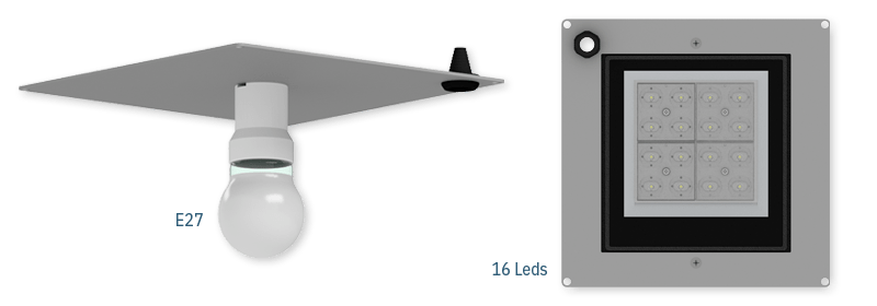 Ópticas 16 LEDs y E27